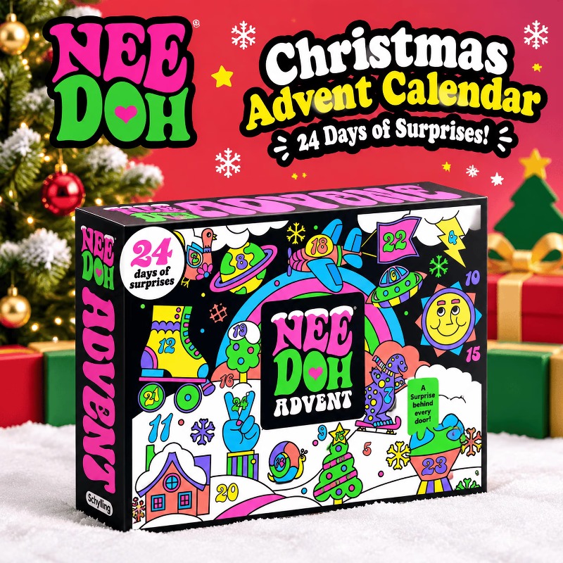 Kids Toys Xmas - Calendario dell'Avvento 3D in PVC NeeDoh