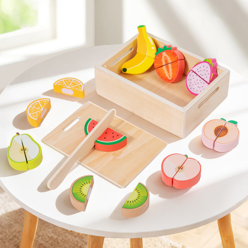 Kids Toys Kitchen Set - Set di Alimenti in Legno da